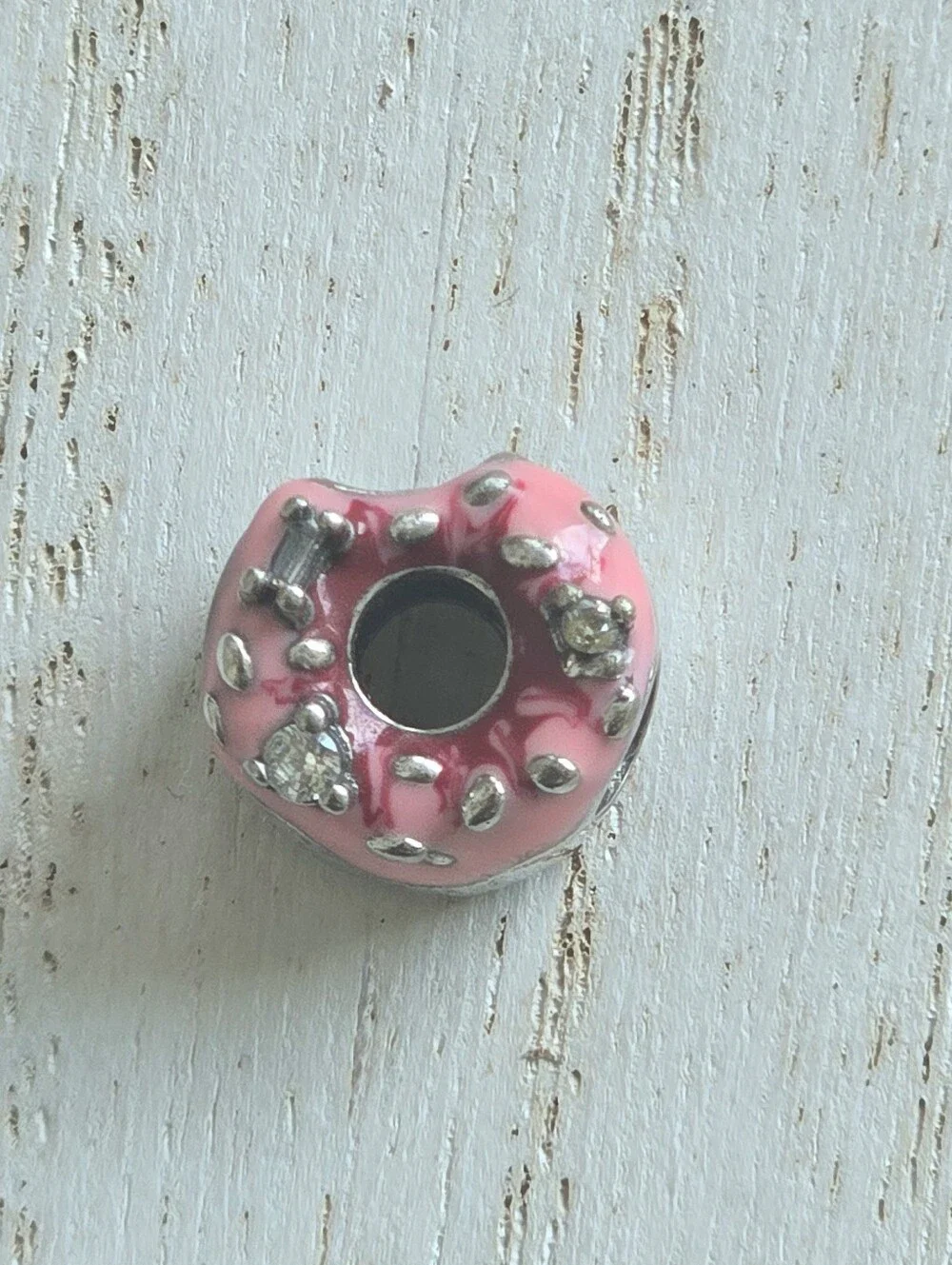 Pink Crystal Donut Charm Bead - Women's Jewelry